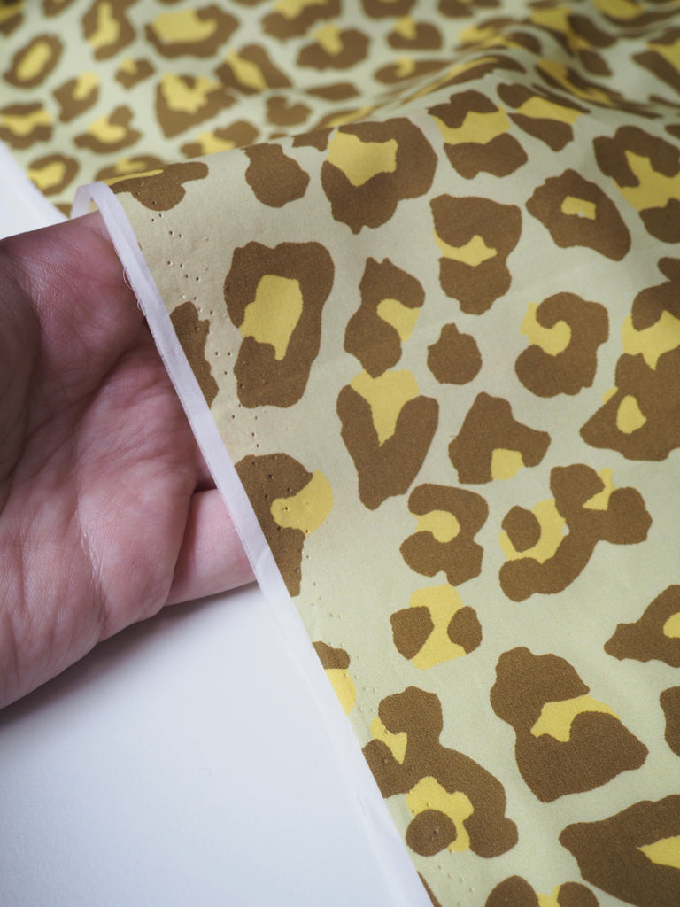 Yellow Leopard Light Cotton Poplin