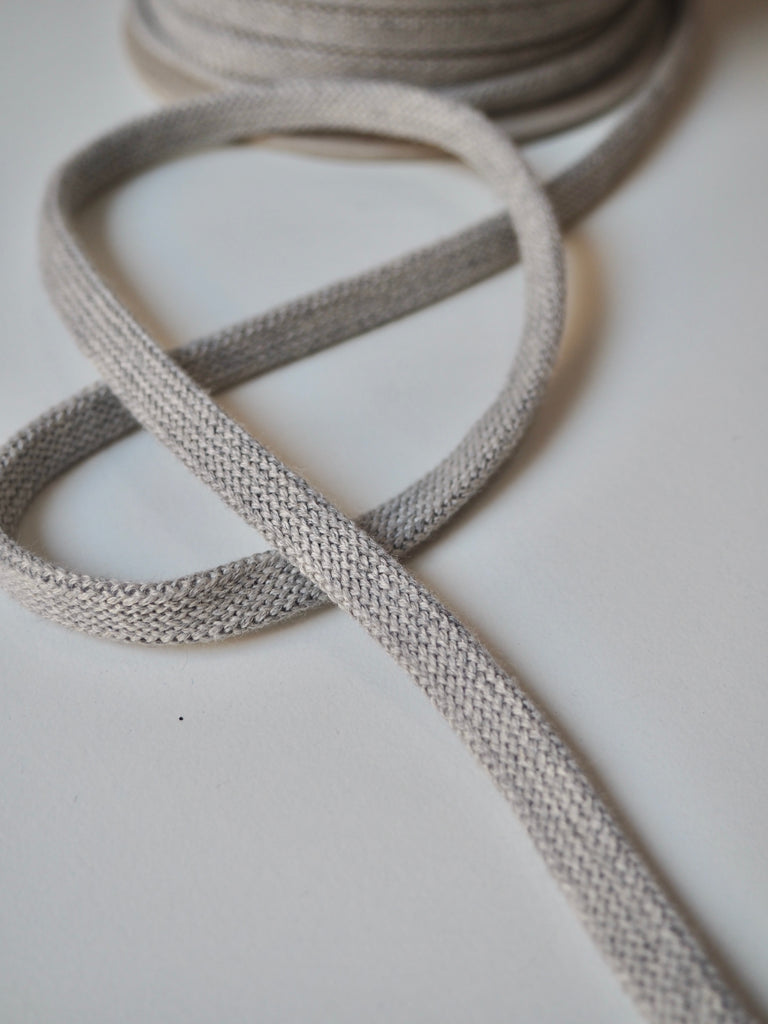 Grey Flat Braided Cotton Cord 10mm