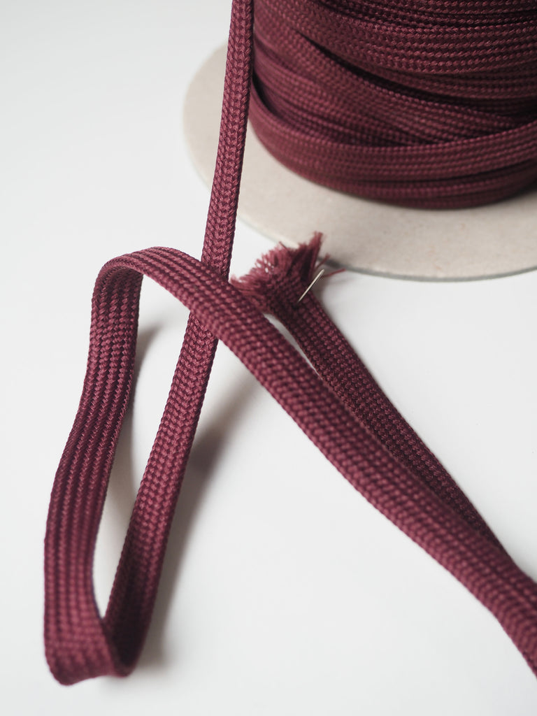 Burgundy Flat Braided Cord 10mm