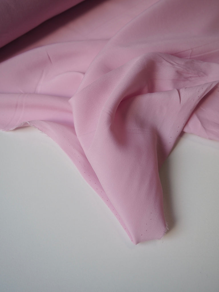 Pink Sugar Silk/Acetate Crepe de Chine