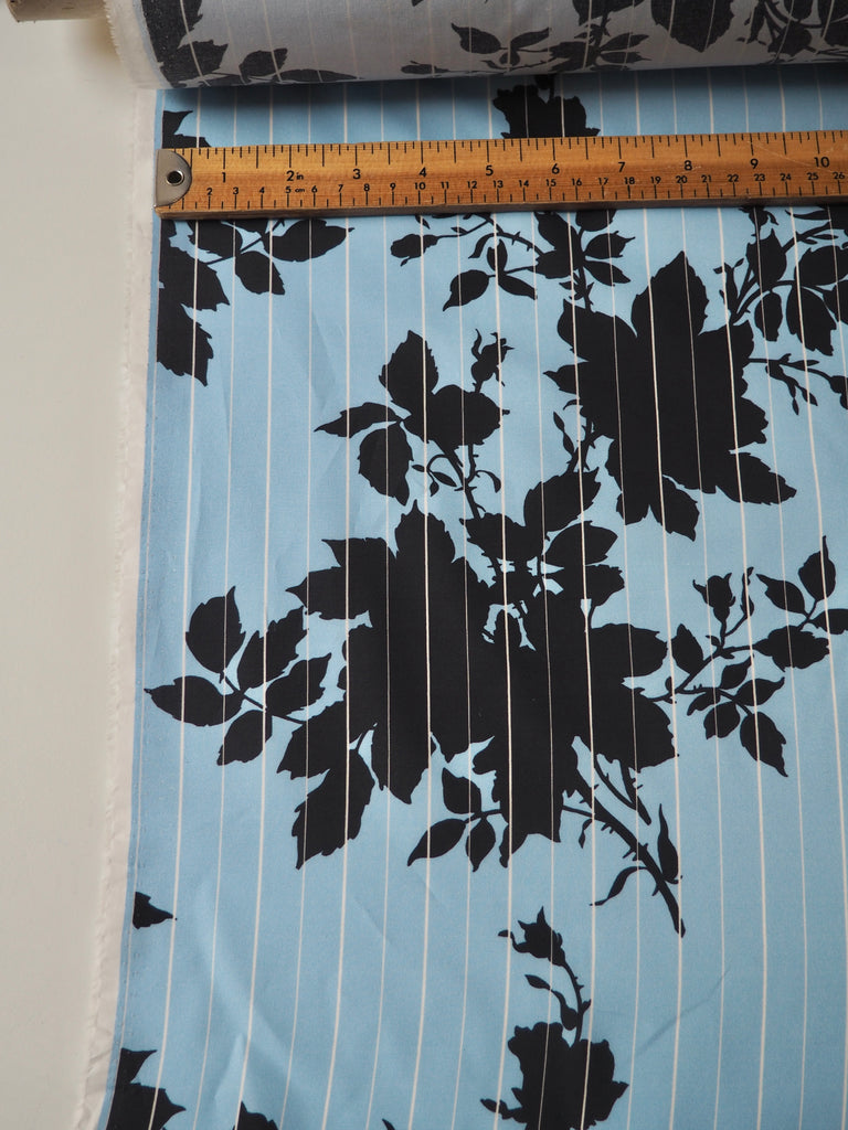 Black Rose Stripe Light Cotton Poplin