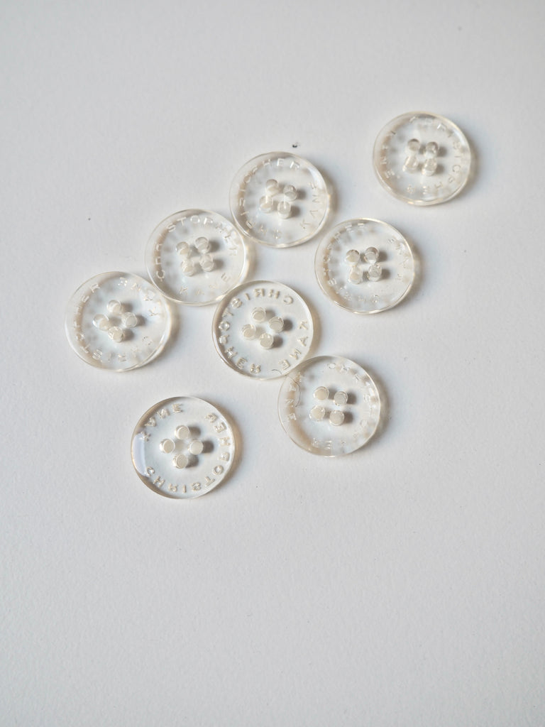 Branded Clear Buttons 17mm