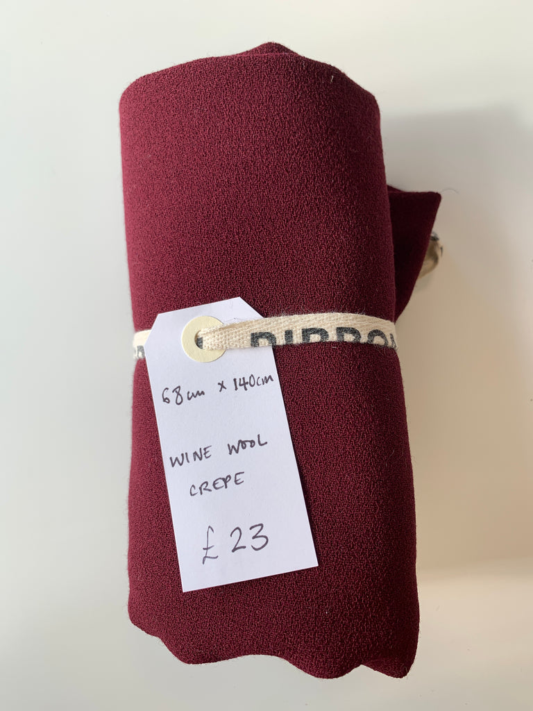 Wine Wool Crepe Remnant