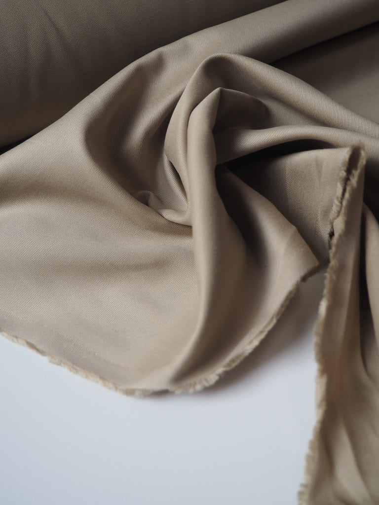 Putty Sateen Cotton Twill