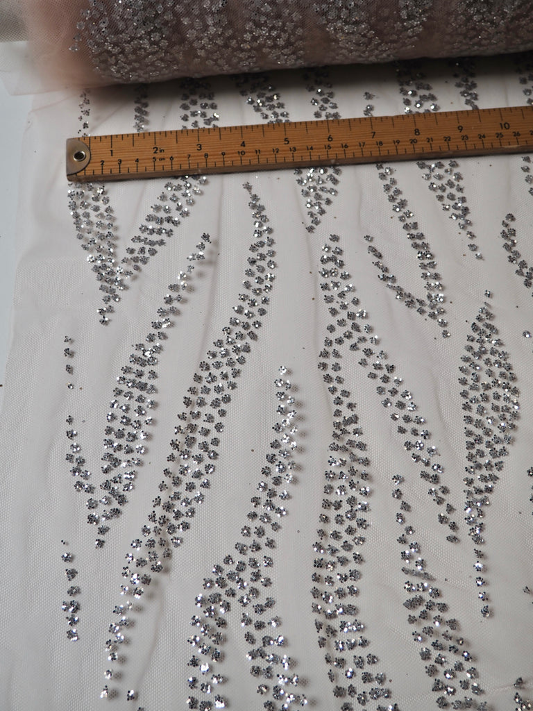 Pink + Silver Zebra Glitter Tulle