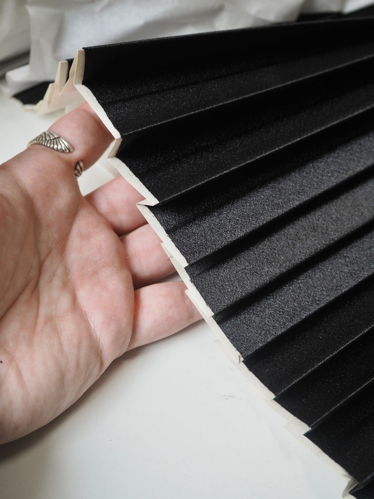 Black Pre-Pleated Crepe-Backed Satin
