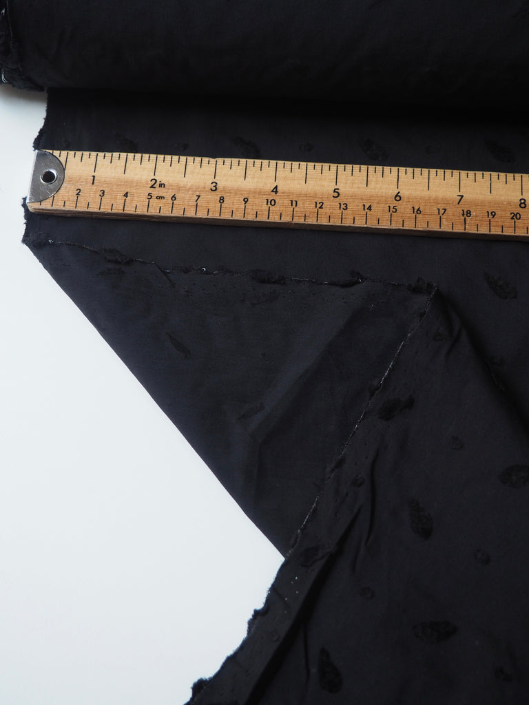 Black Teardrop Jacquard Cotton Poplin