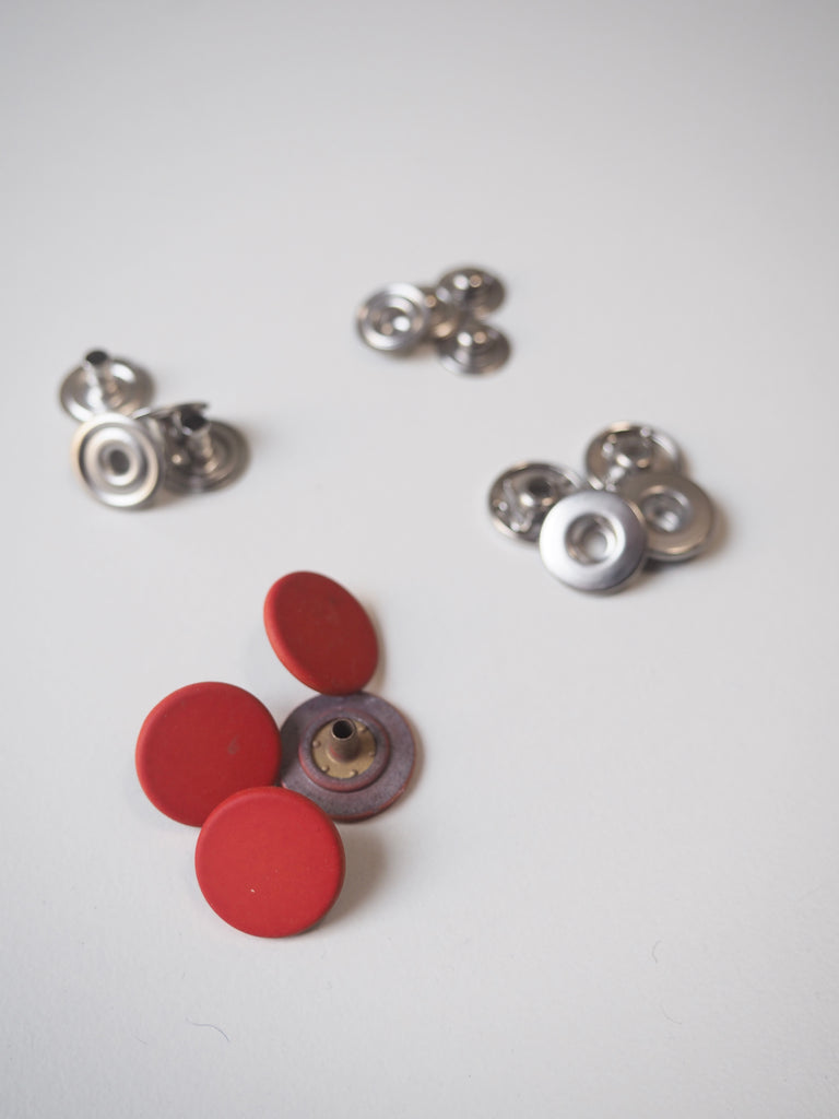 Matte Vermillion Press Studs 15mm