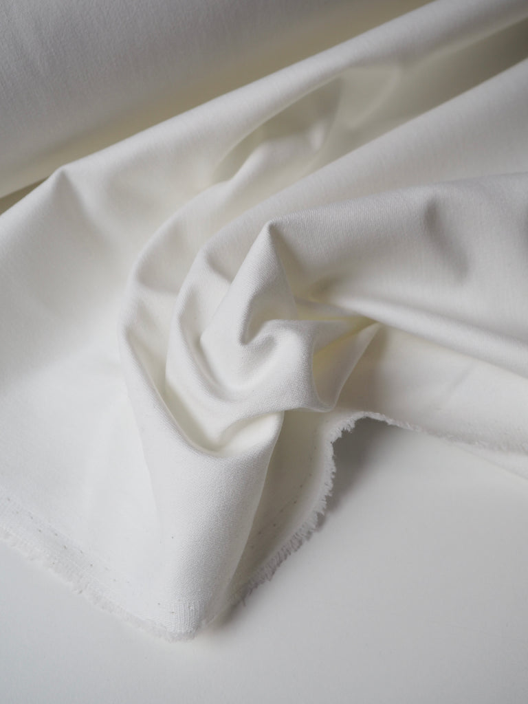 White Stretch Cotton Twill