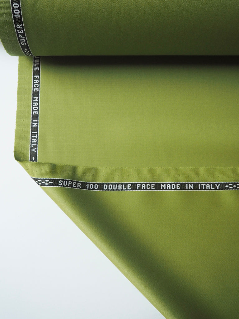 Matcha Super 100 Double Faced Wool Sateen