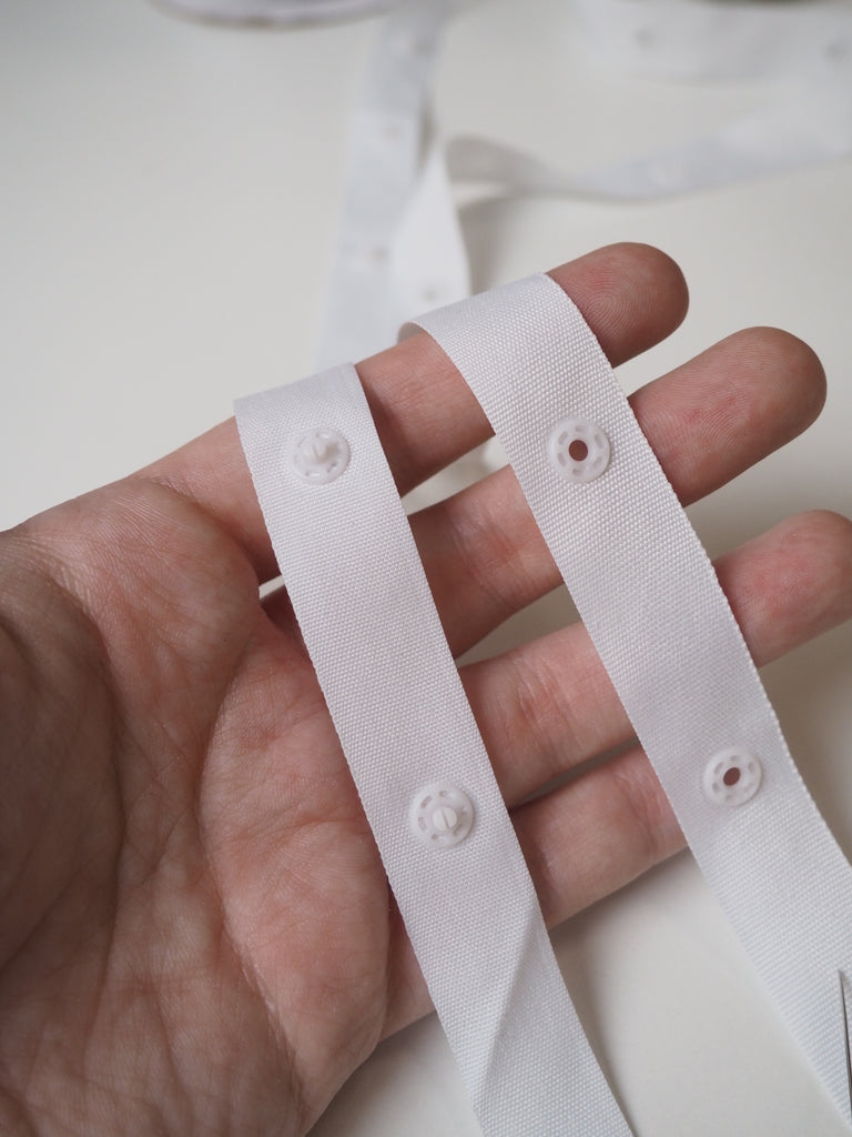 White Press Stud Tape