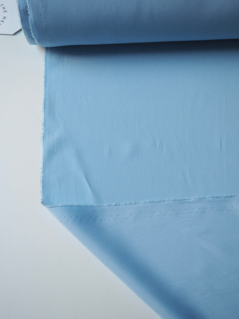 Cloud Blue Silk/Acetate Crepe de Chine