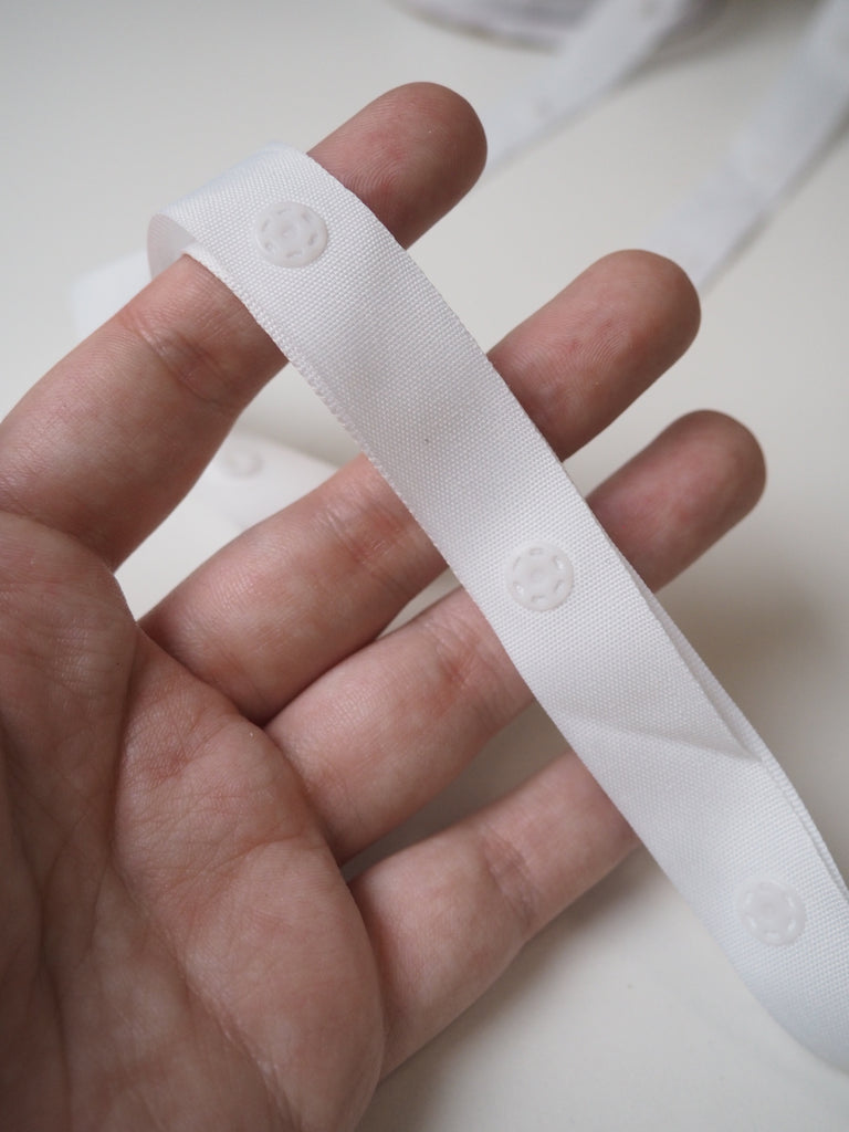 White Press Stud Tape