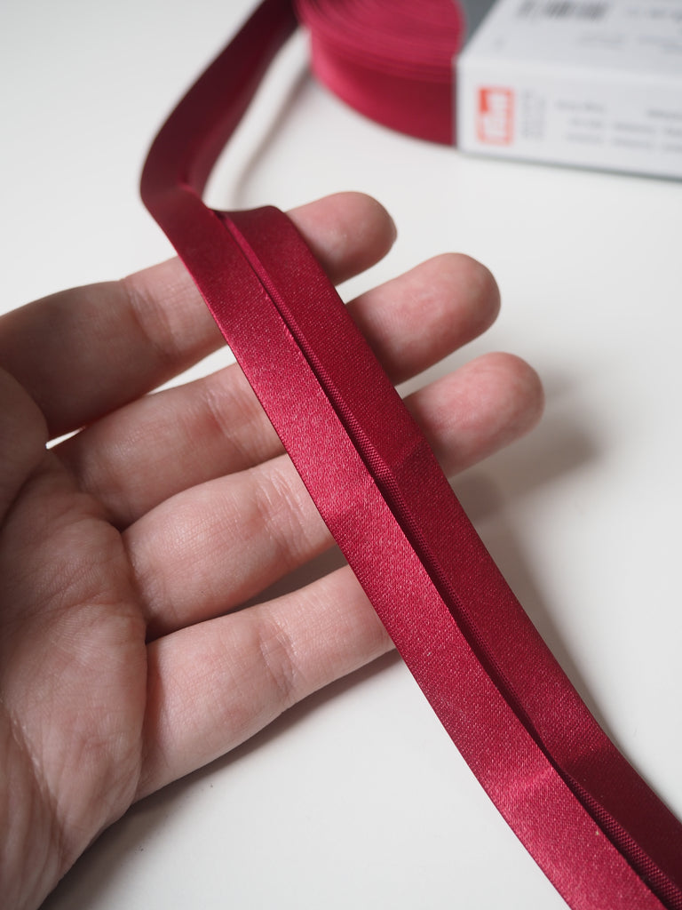 Dark Red Satin Bias Binding 20mm