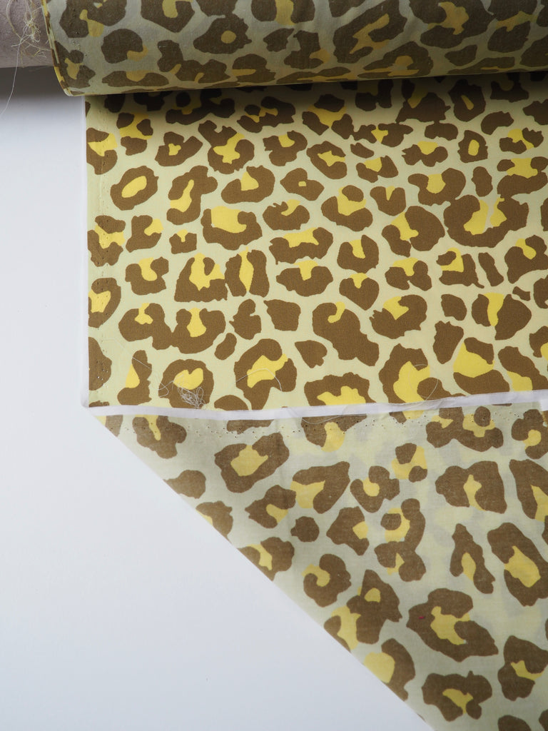 Yellow Leopard Light Cotton Poplin