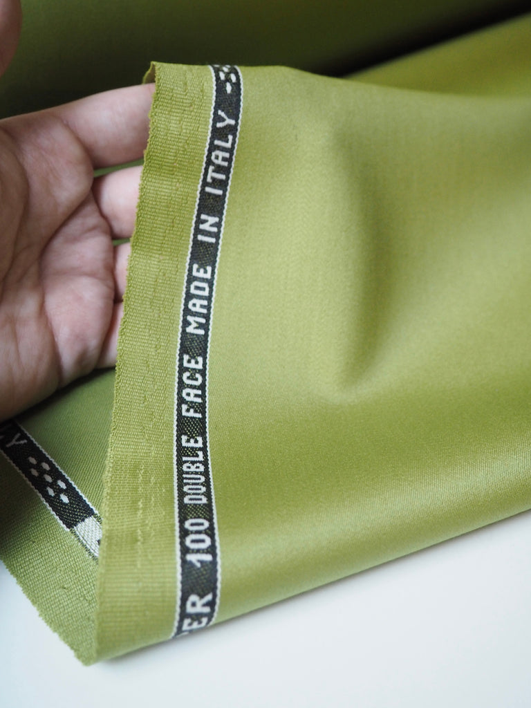 Matcha Super 100 Double Faced Wool Sateen