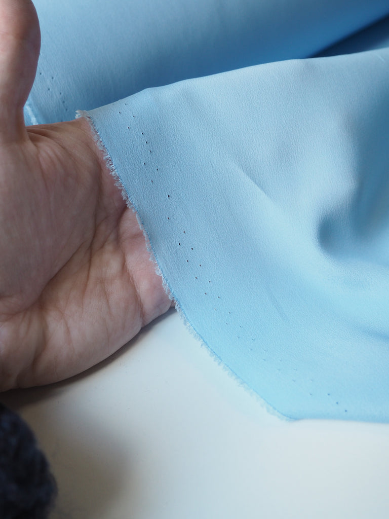 Cloud Blue Silk/Acetate Crepe de Chine