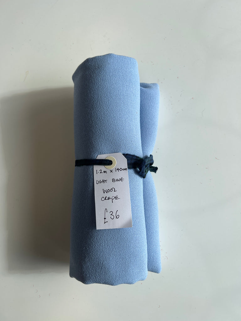 Light Blue Wool Crepe Remnant