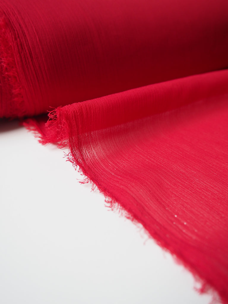 Red Crinkle Chiffon