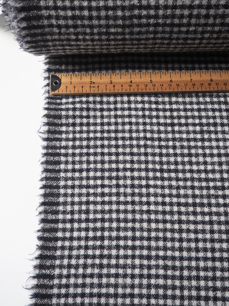 Blue Plaid Wool Flannel Bouclé