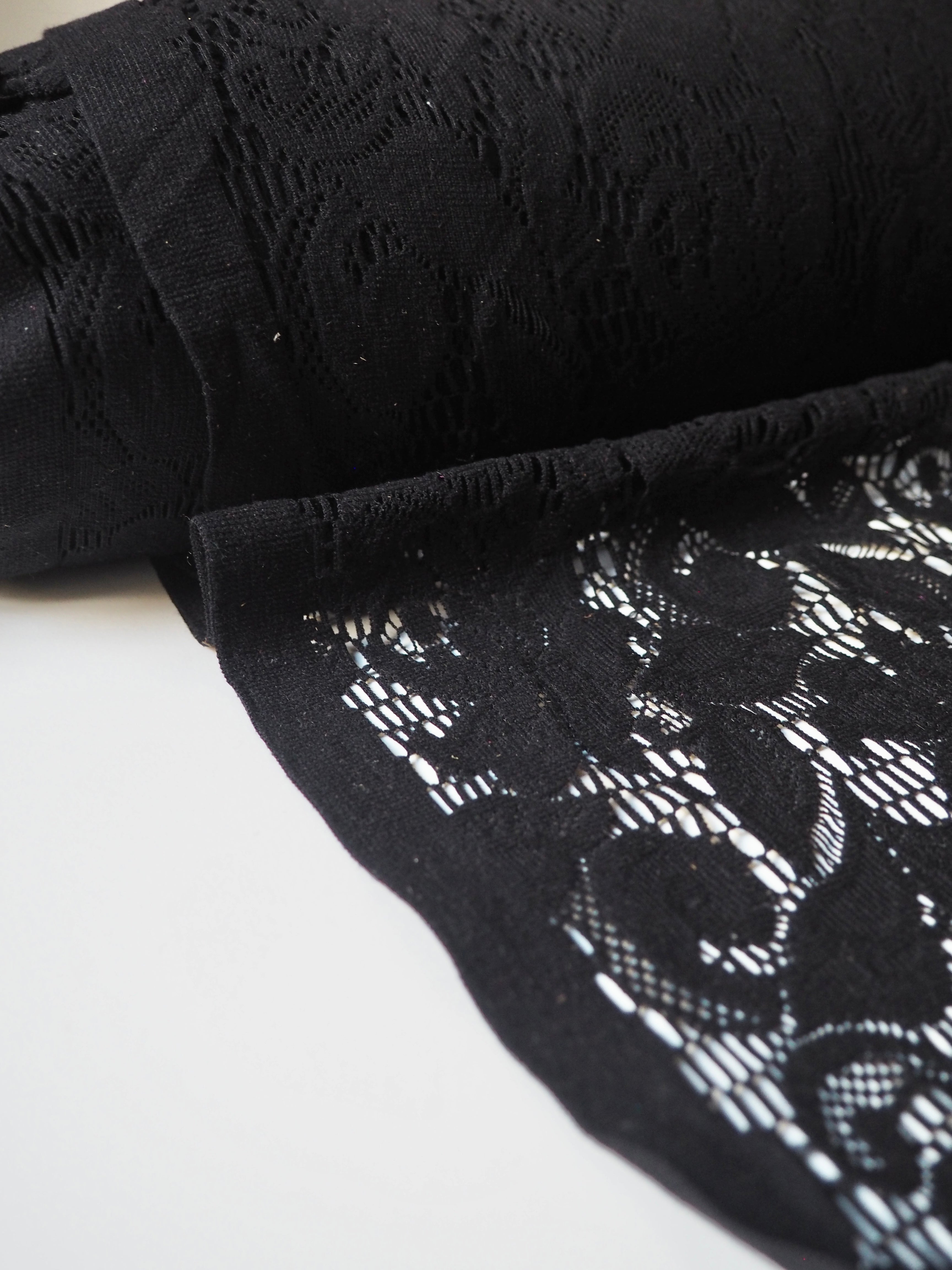 Black Soft Floral Stretch Lace