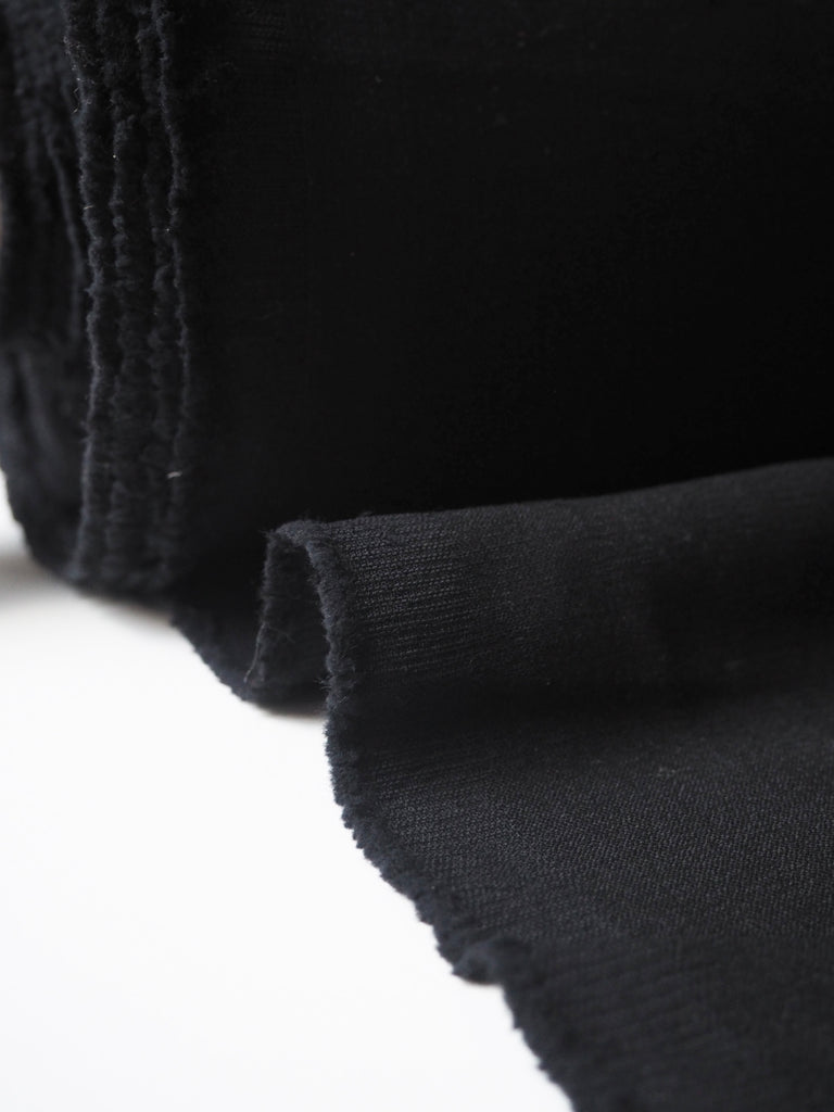 Black Stretch Wool Cady