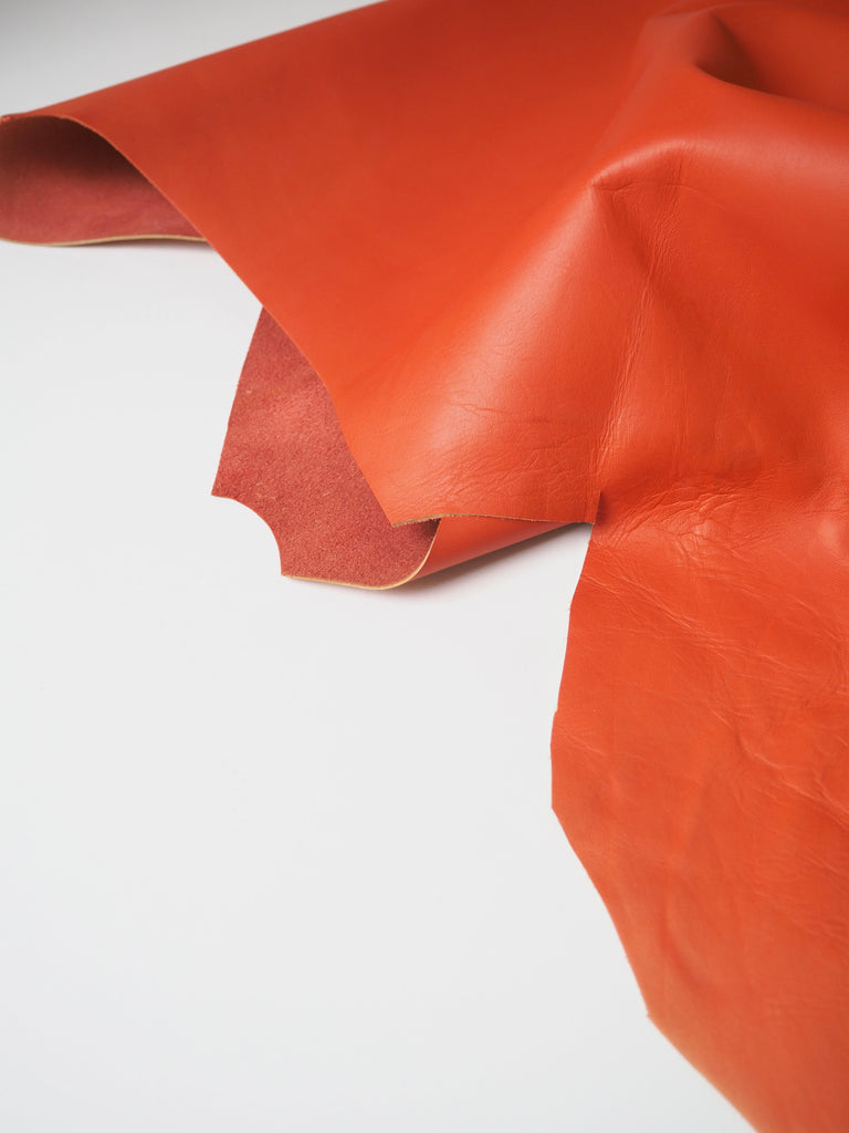 Dark Orange Smooth Calfskin