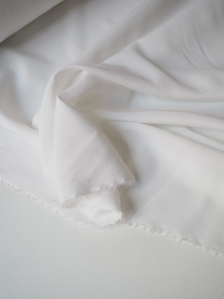 White Silk/Acetate Crepe de Chine