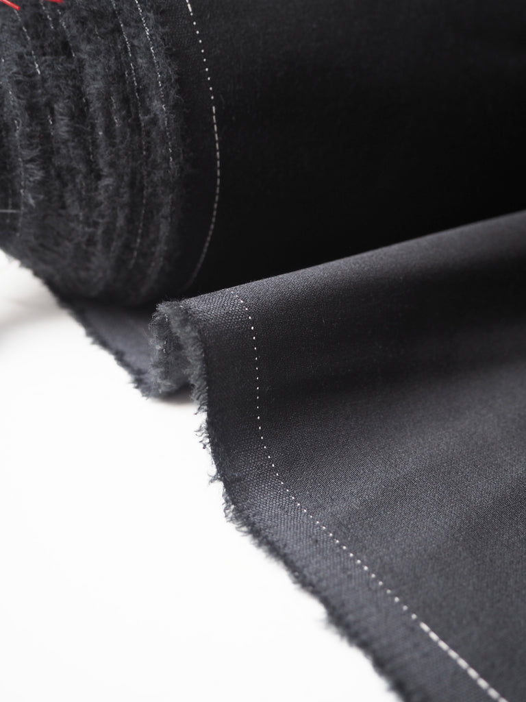 Charcoal Sateen Wool Blend Suiting