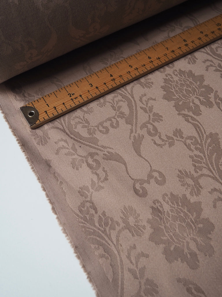 Latte Damask Wool + Cotton Jacquard