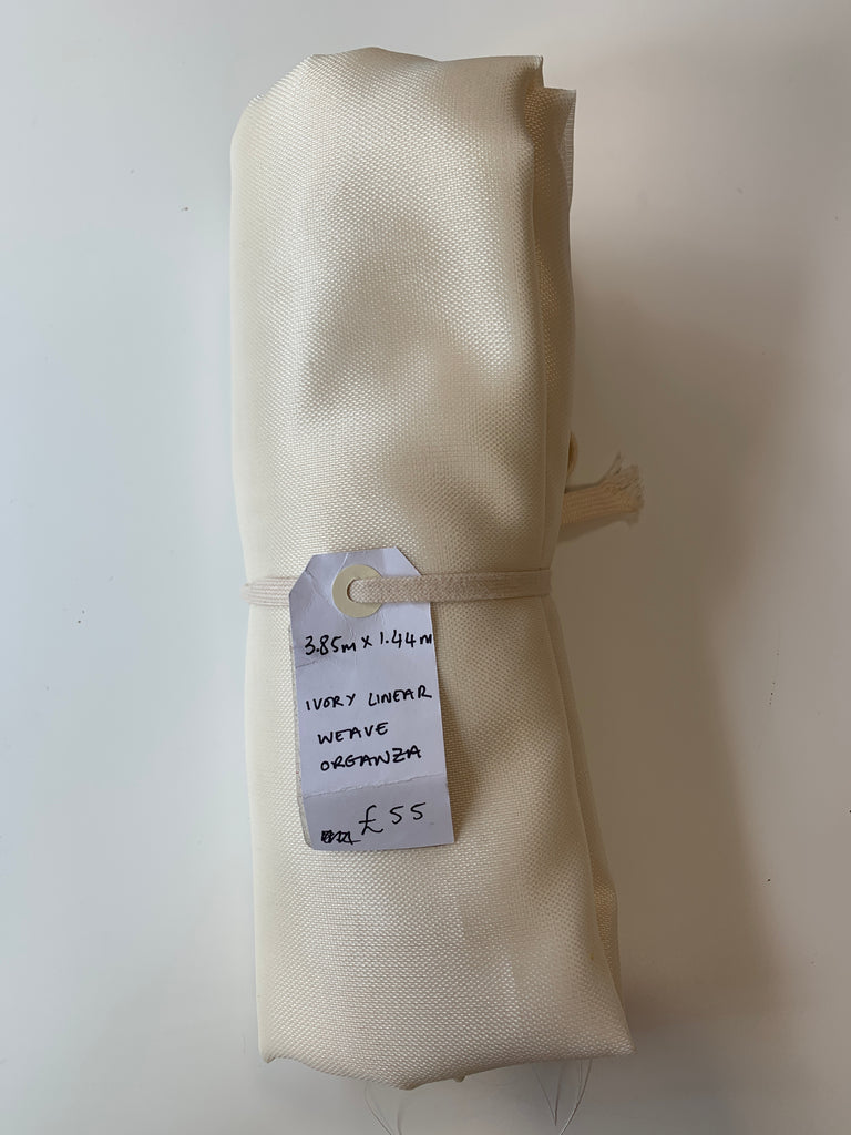 Ivory Linear Weave Organza Remnant