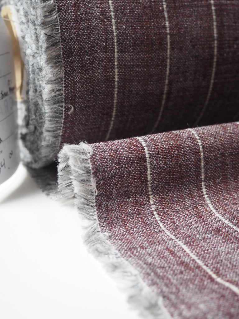 Maroon Stripe Silk/Linen