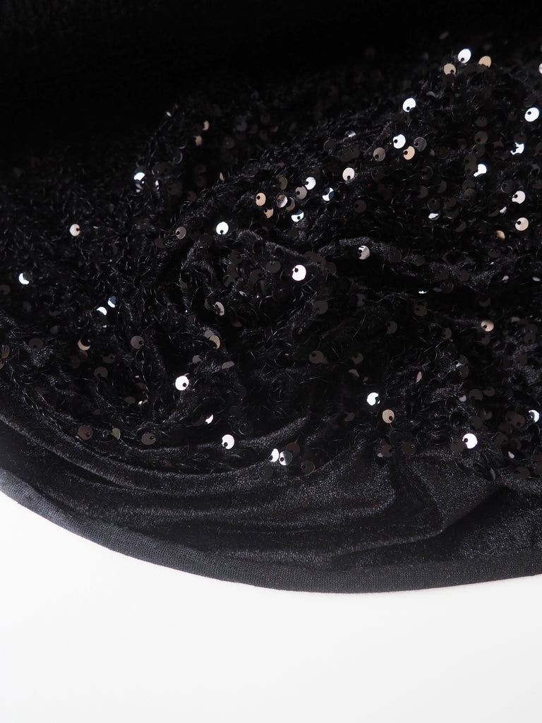 Black Sequin Velour