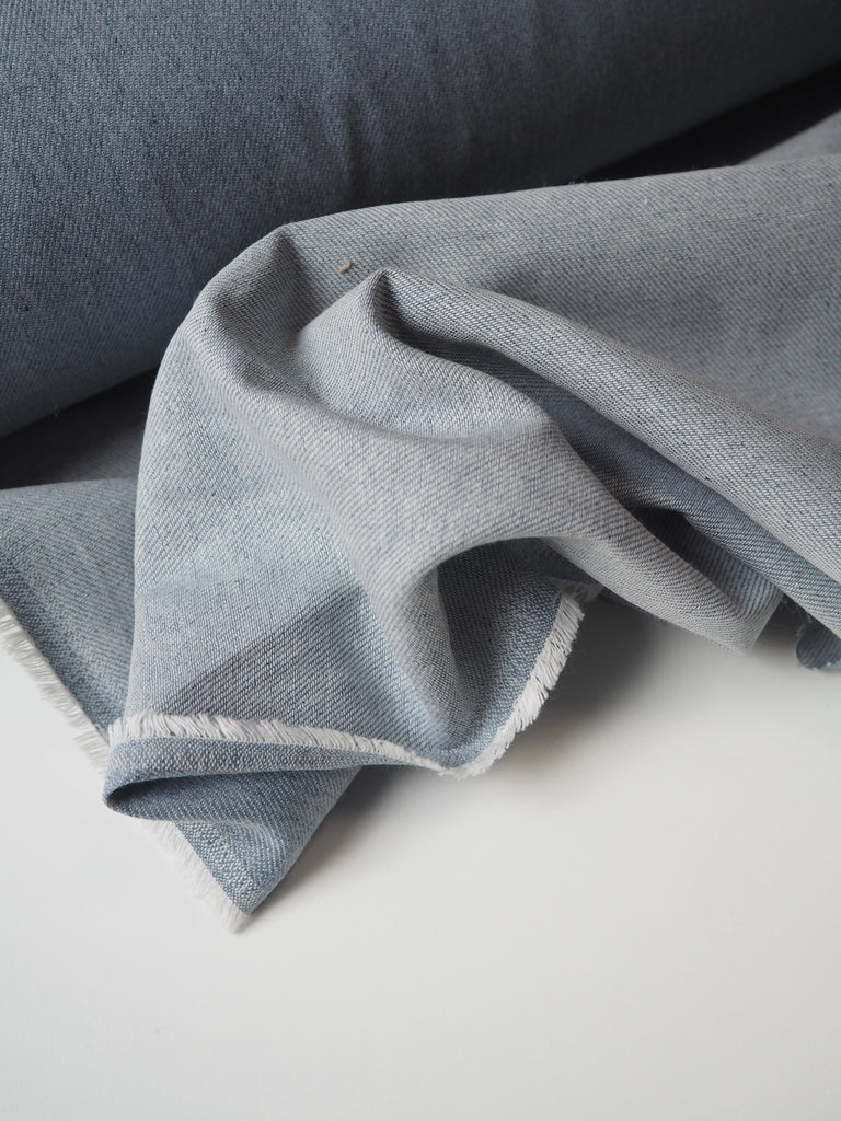 Pale Blue Chambray Cotton Twill