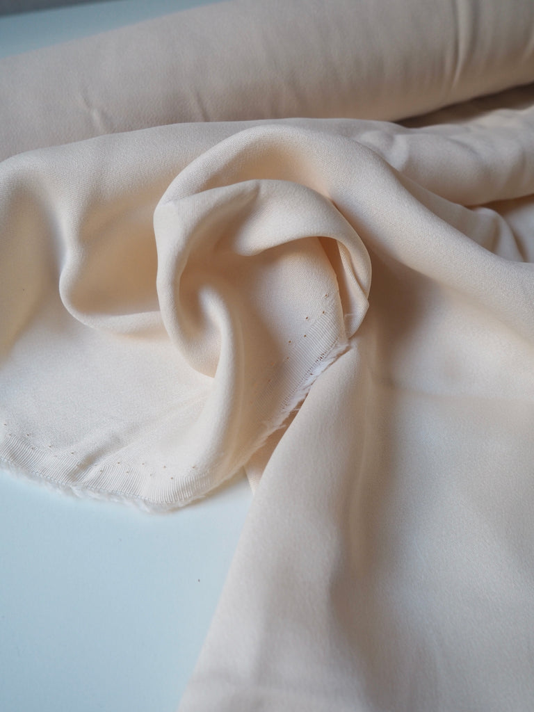 Cream Satin-Backed Viscose/Acetate Crepe