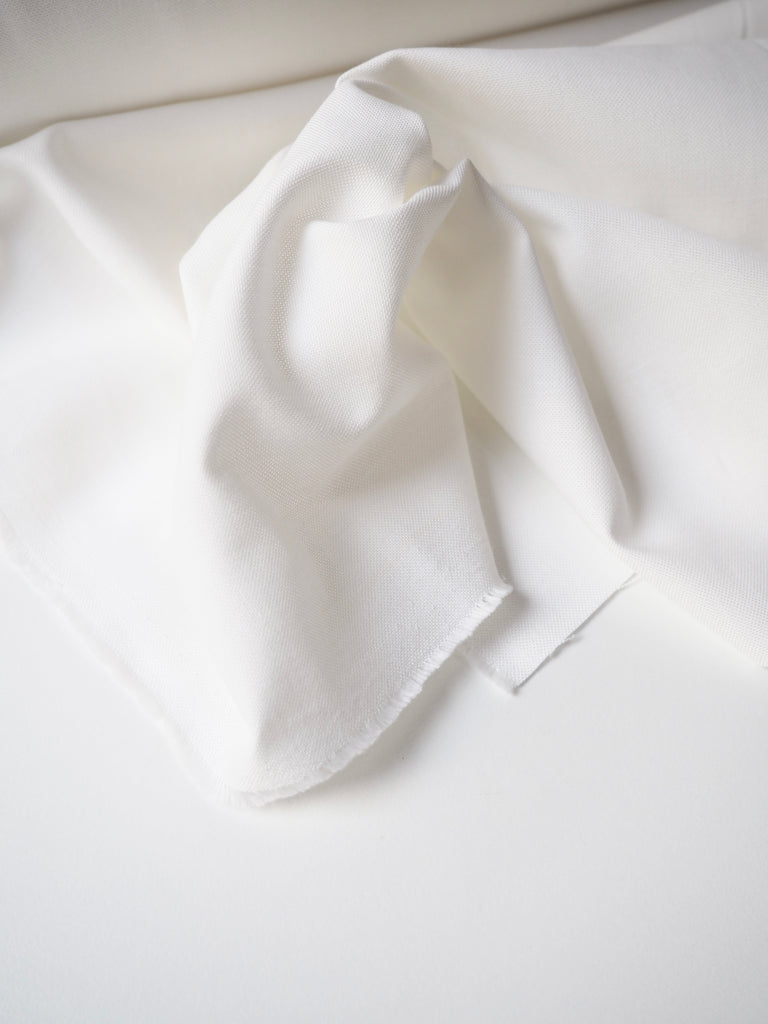 White Cotton Piqué Shirting