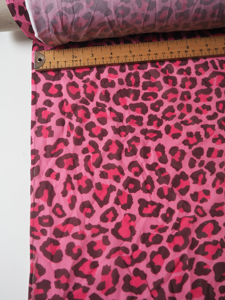 Pink Leopard Stretch Mesh