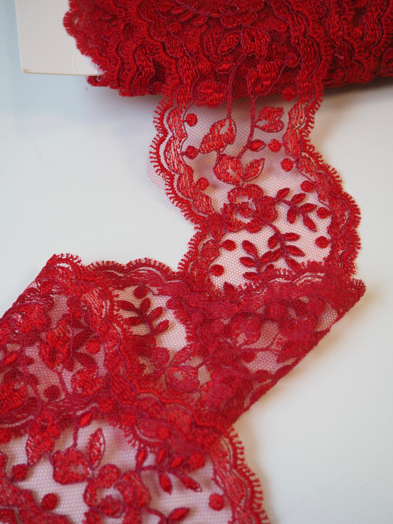 Rouge Rose Garland Scallop Lace Trim 6cm