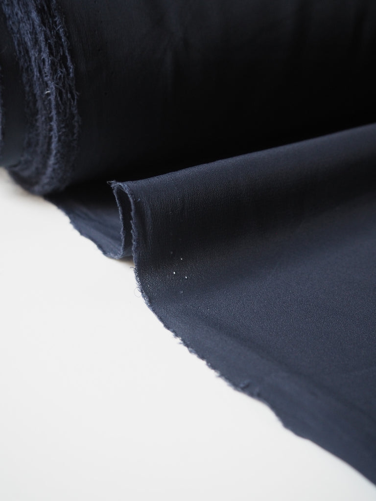 Navy Silk/Acetate Crepe de Chine