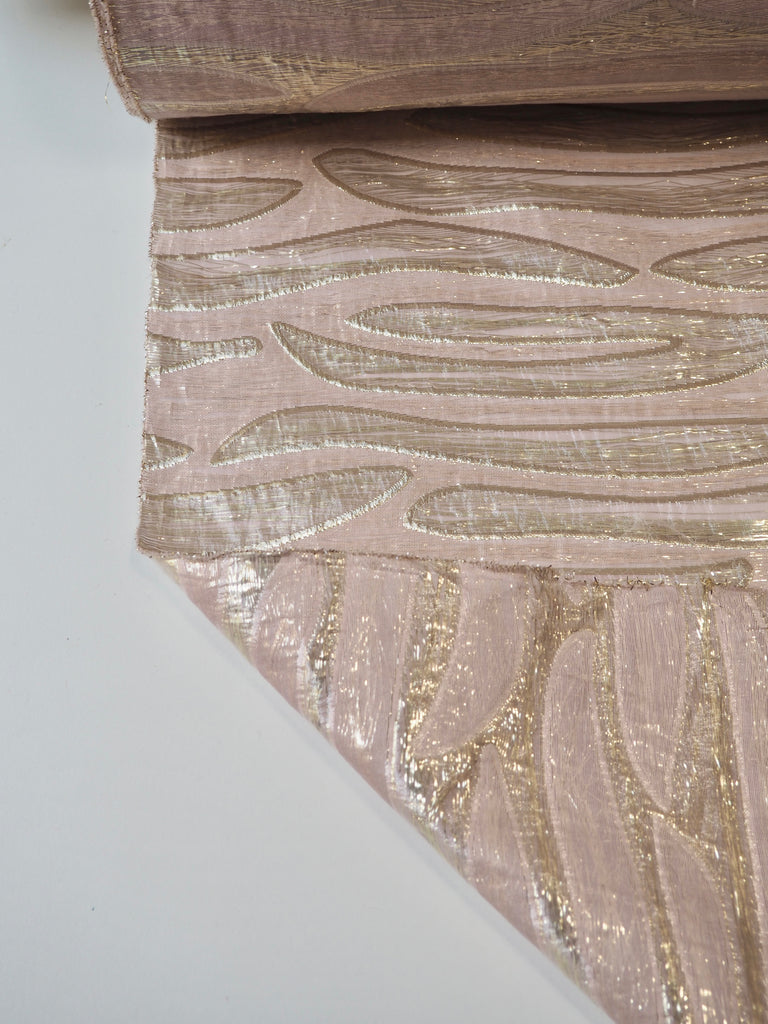 Blush + Gold Metallic Zebra Double Organza