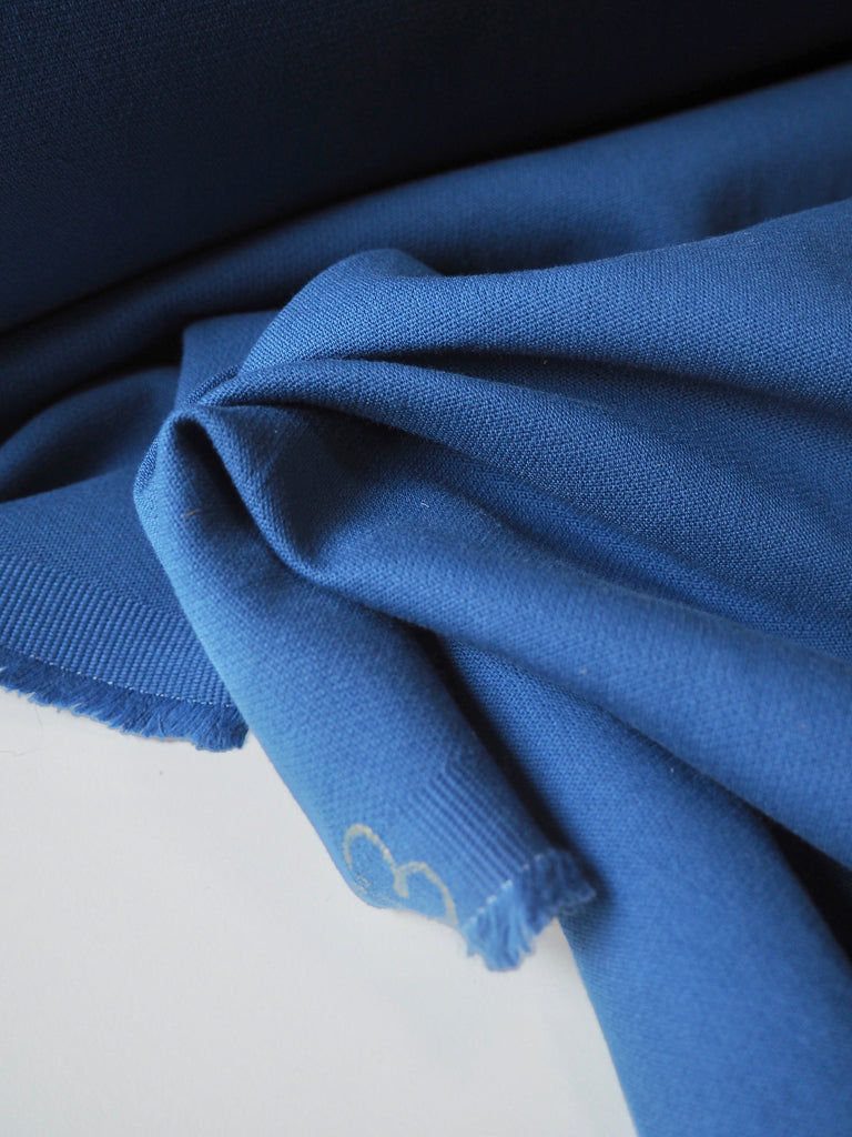 Blue Double Cotton Crepe