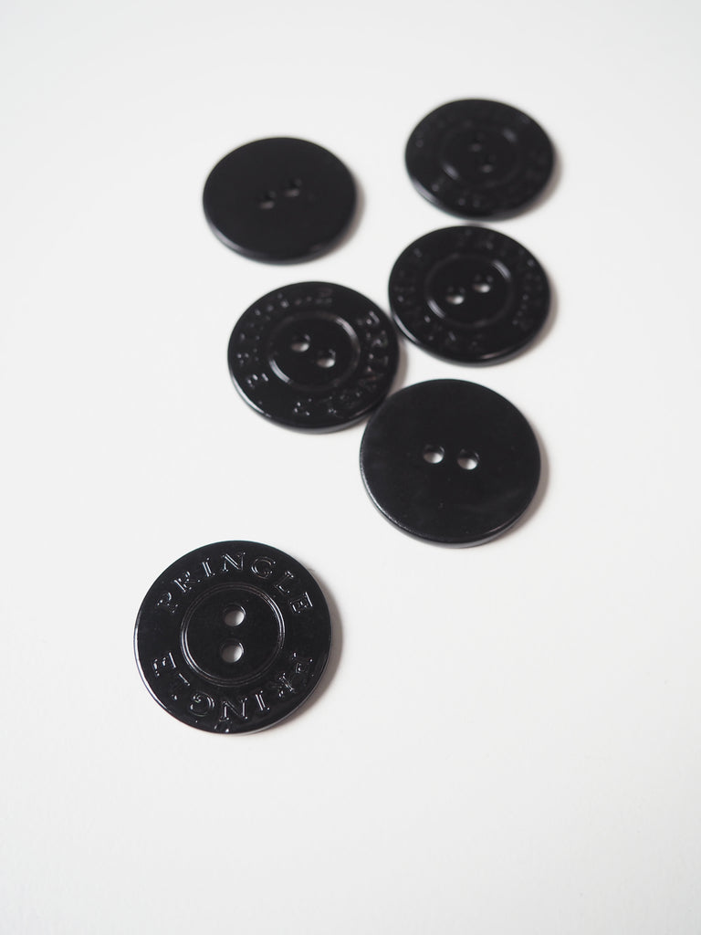 Black Metal Branded Button 23mm