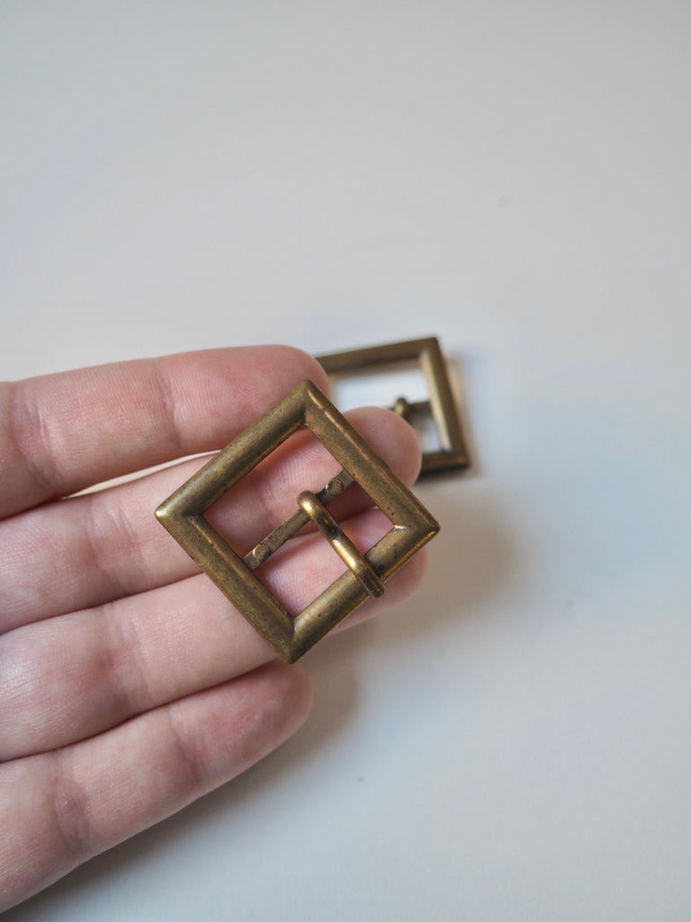 Antique Square Brass Buckle 32mm