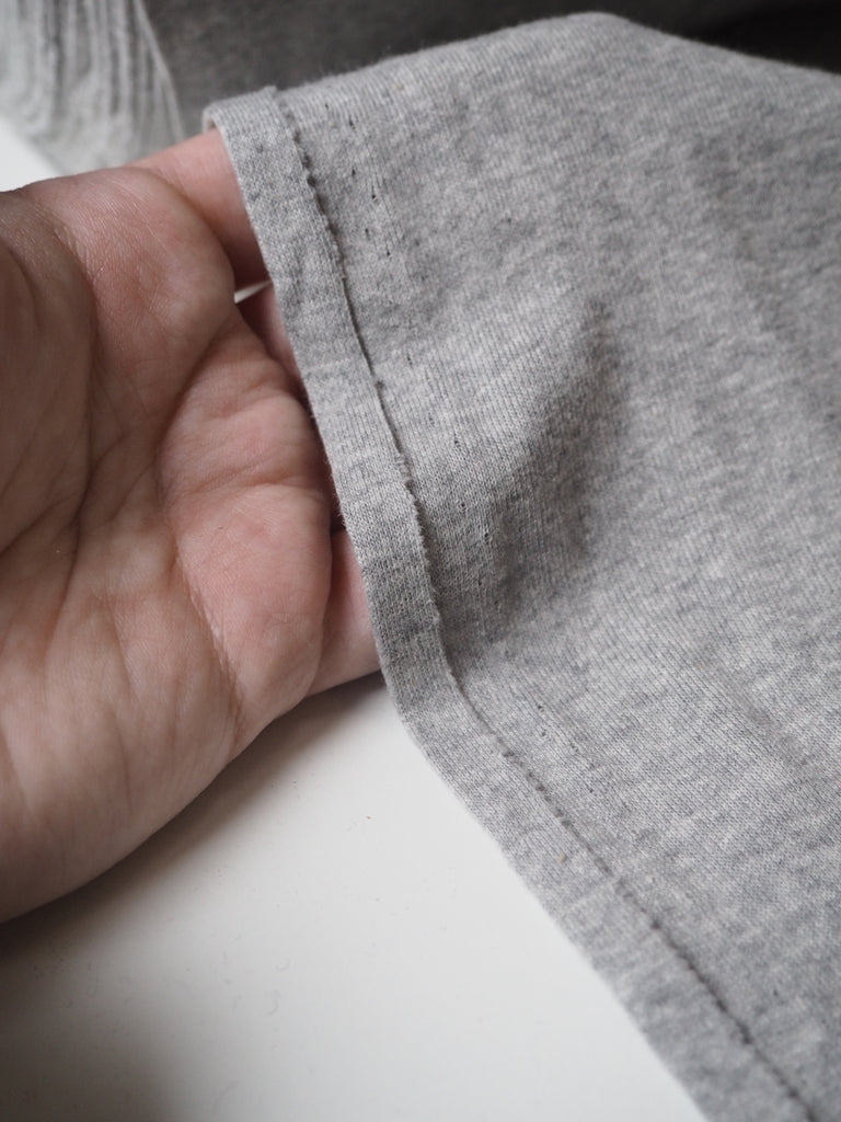 Grey Cotton 1x1 Rib Jersey