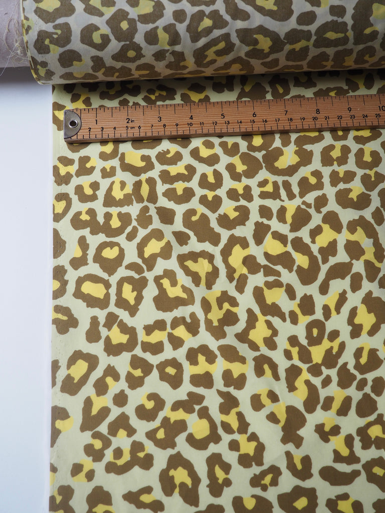 Yellow Leopard Light Cotton Poplin