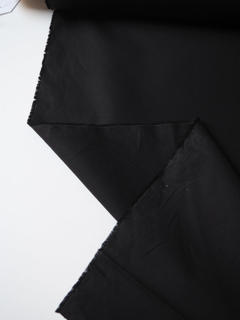 Black Lightweight Sateen Cotton Poplin