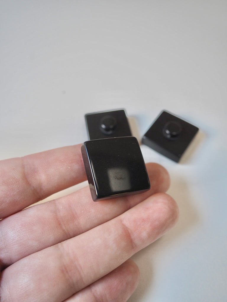 Black Square Shank Buttons 24mm