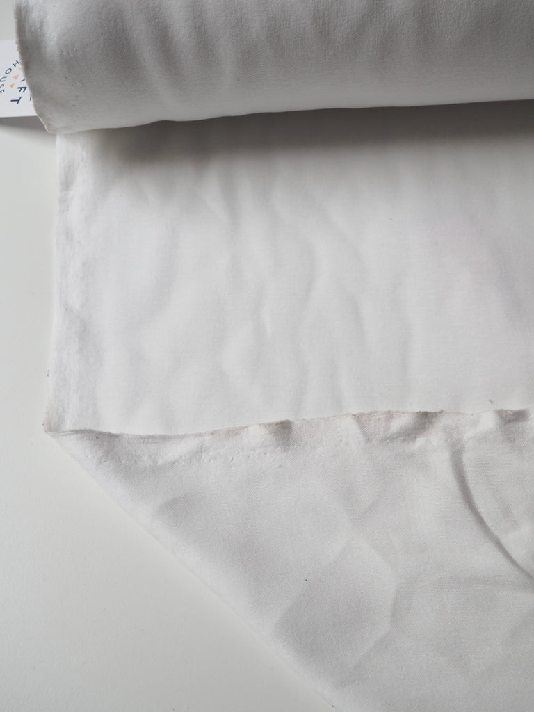 White Cotton Heavy Interlock Jersey