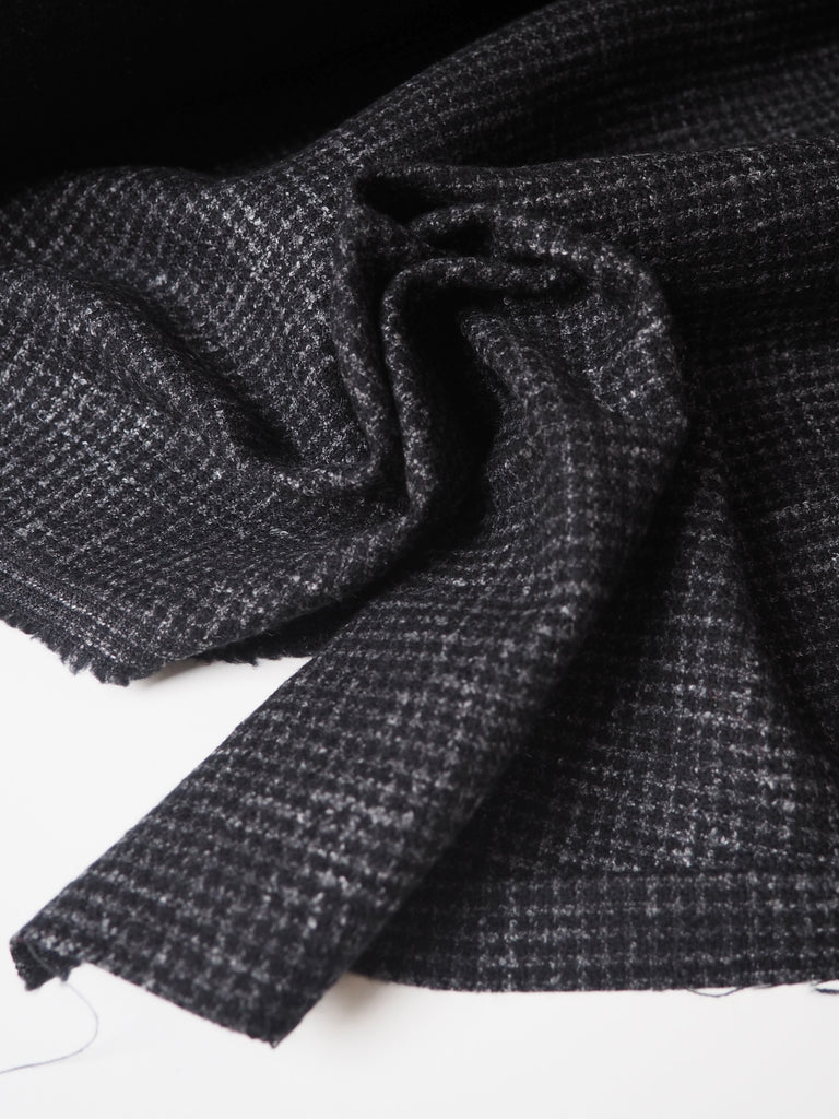 Black Marl Check Wool