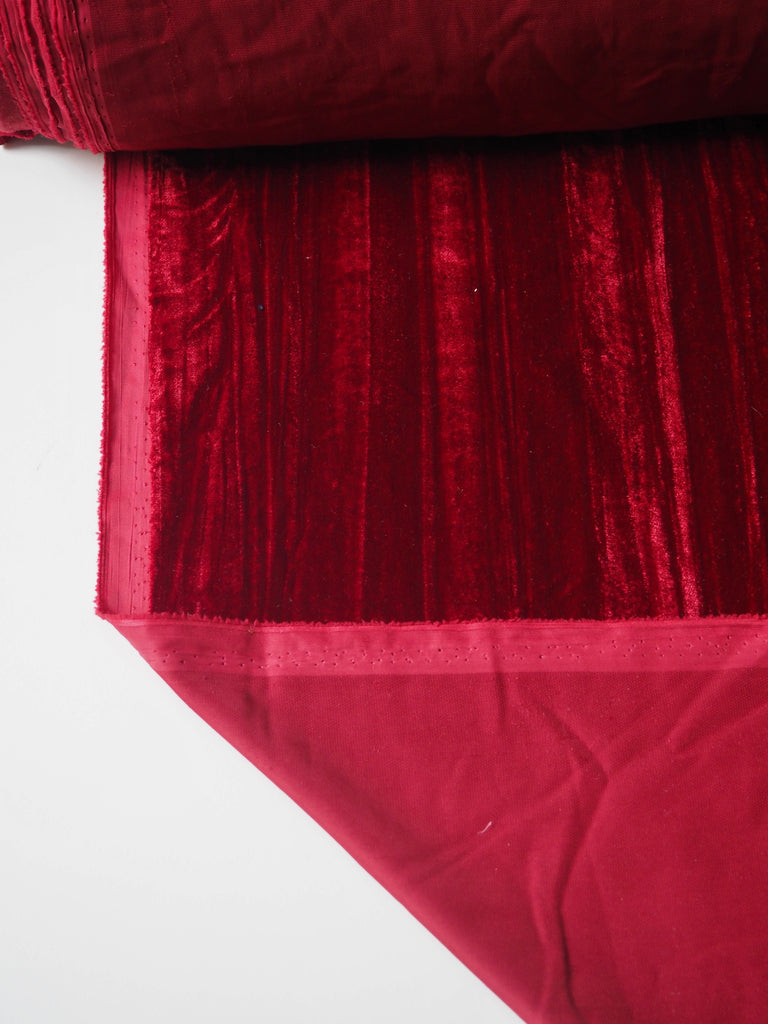Red Plisse Micro Velvet